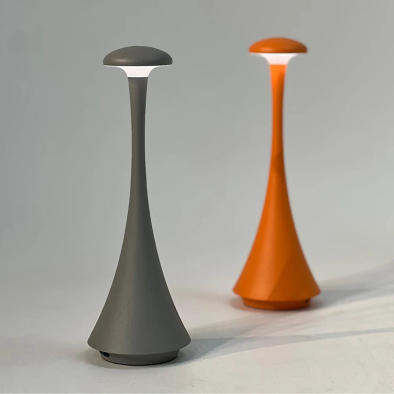 Oplaadbare Dimbare Tafellamp – Draadloze Aluminium en Acryl Lamp voor Slaapkamer en Kantoor, Warm Wit Licht