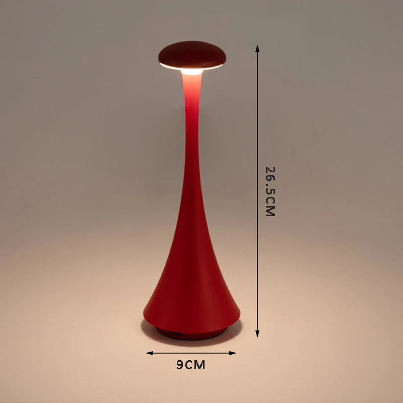 Oplaadbare Dimbare Tafellamp – Draadloze Aluminium en Acryl Lamp voor Slaapkamer en Kantoor, Warm Wit Licht
