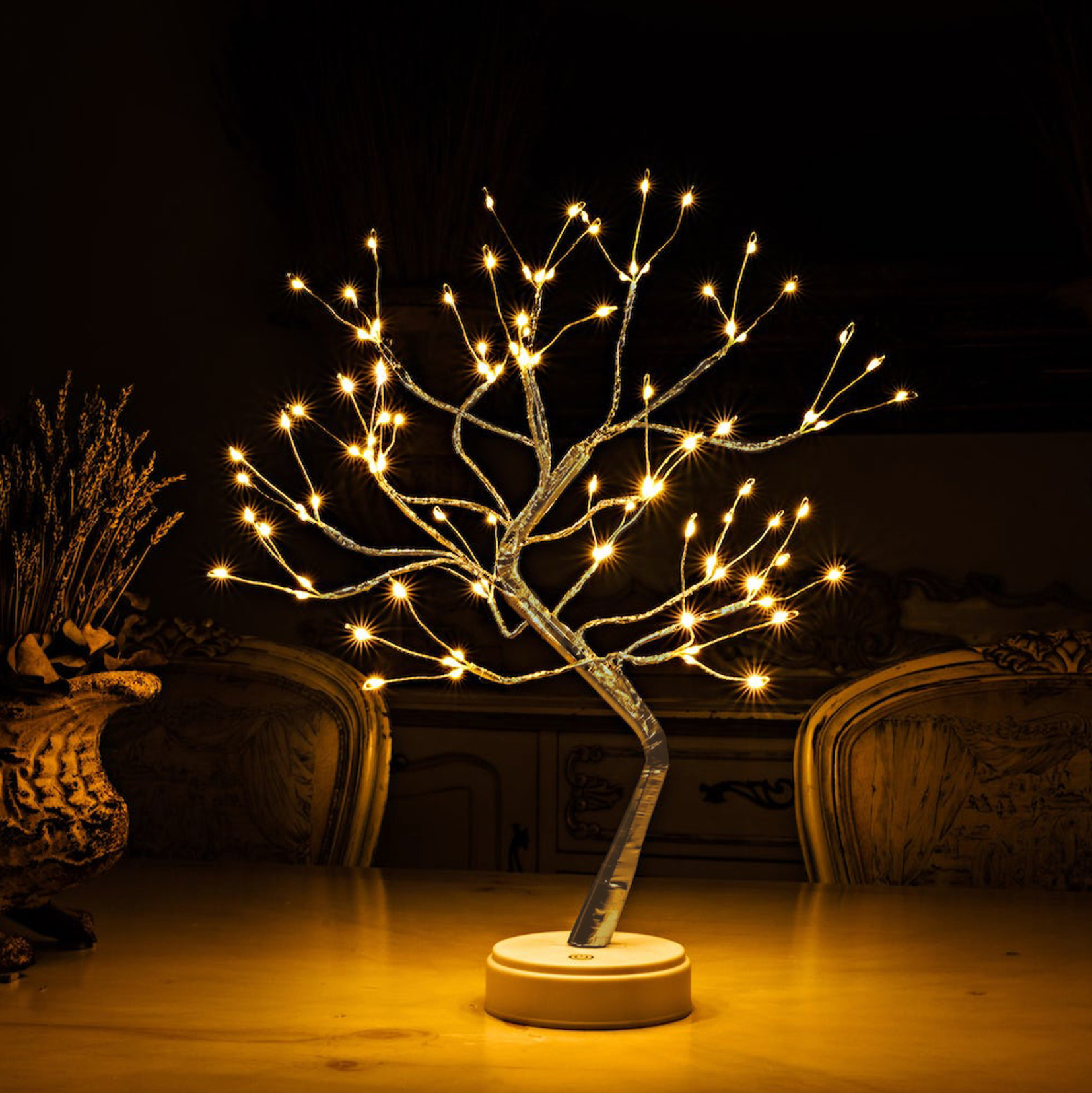Oplaadbare Tafellamp Boom met Flexibele Takken - Draadloze LED Nachttafel Leeslamp