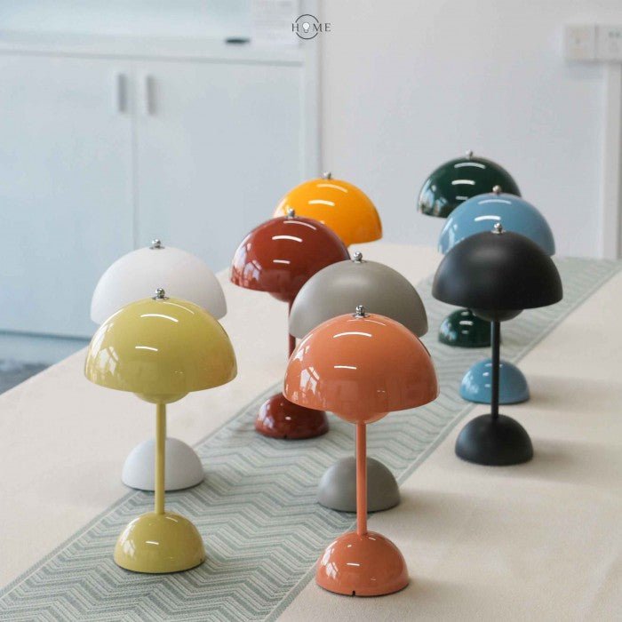 Retro Paddenstoel Tafellamp met Dimbare LED Verlichting – Stijlvolle en Energiezuinige Interieurverlichting