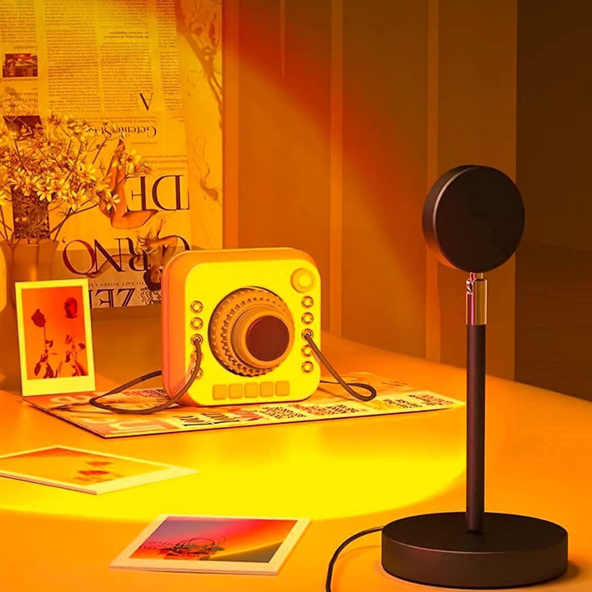 Lampada Tramonto con 13 Modalità di Luce e Testa Girevole a 360° – Illuminazione LED a Risparmio Energetico