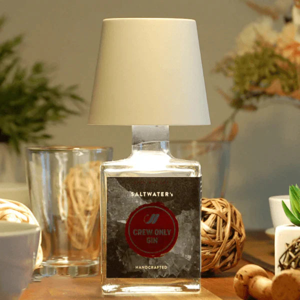 Lampada a bottiglia alla moda con illuminazione bianco caldo – decorazione creativa e senza cavi per casa e esterni
