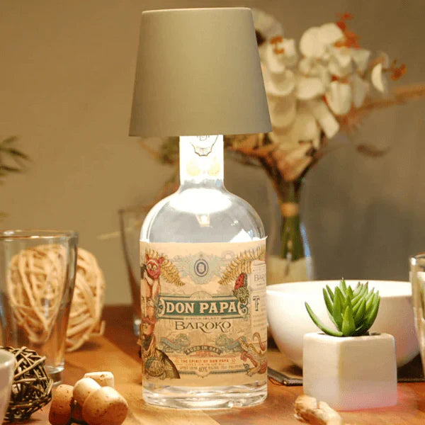 Lampada a bottiglia alla moda con illuminazione bianco caldo – decorazione creativa e senza cavi per casa e esterni