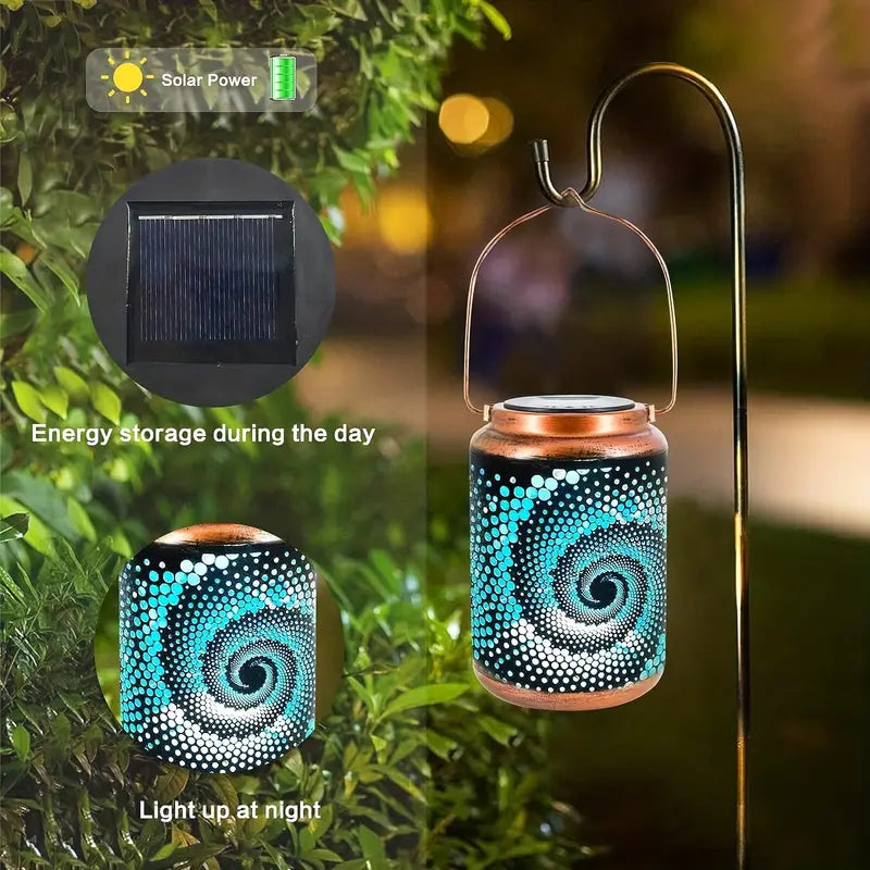 Trendy Tuinlamp Solar met Uniek Patroon - Weerbestendig en Sfeervol Licht voor Buiten
