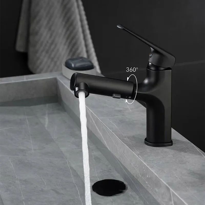 Rubinetto da bagno estraibile a una mano con beccuccio girevole – design moderno e funzionale