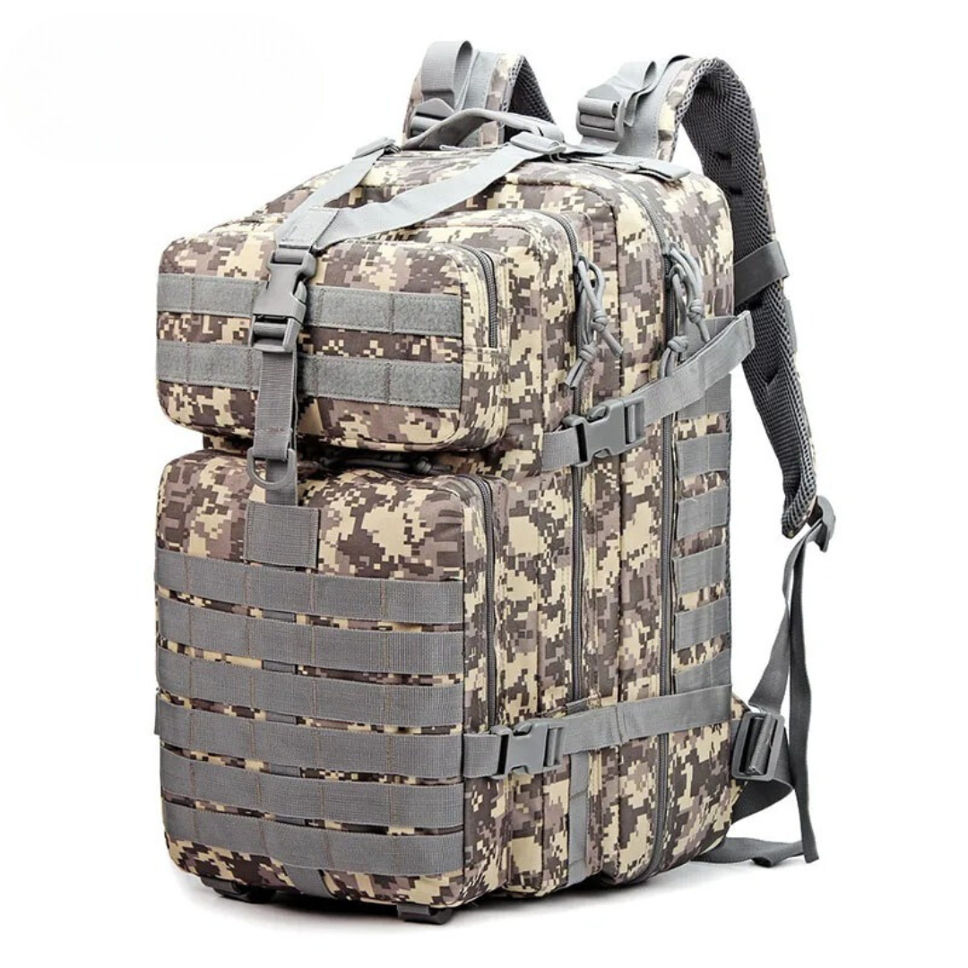 Zaino tattico militare impermeabile 50L – Zaino da esterno con scomparto antifurto e 14 tasche – Nylon verde militare