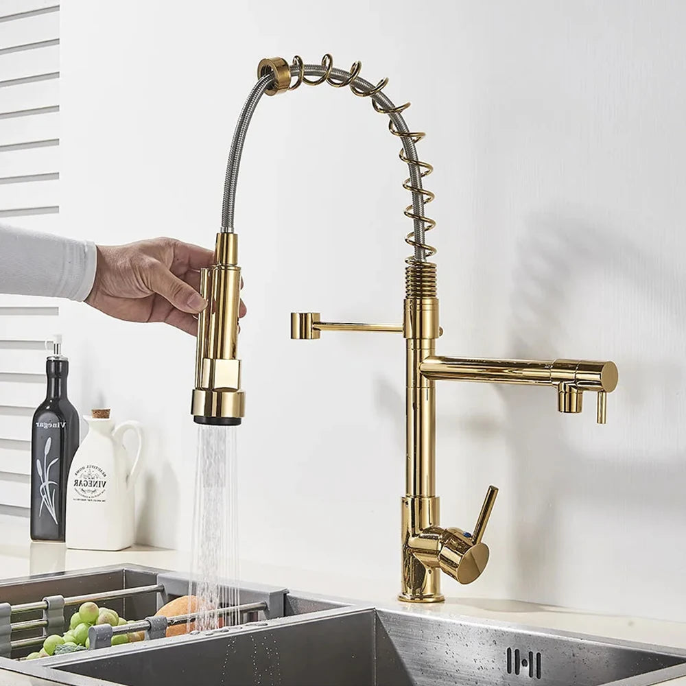 Rubinetto da cucina con doccetta nero con doccetta estraibile e rotazione a 360° – Design moderno per ogni cucina