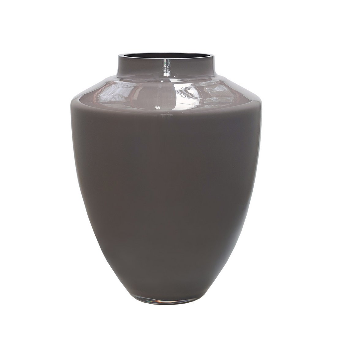Tugela earth vaas – Mondgeblazen bruine glazen designvaas – Uniek woonaccessoire in maat S of M – Ø24.5-28 x H29-36 cm
