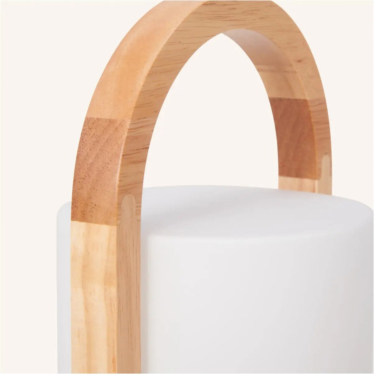 George lampada da tavolo ricaricabile in legno con vetro satinato e manico | Senza fili, dimmerabile e luce calda – fino a 100 ore di batteria