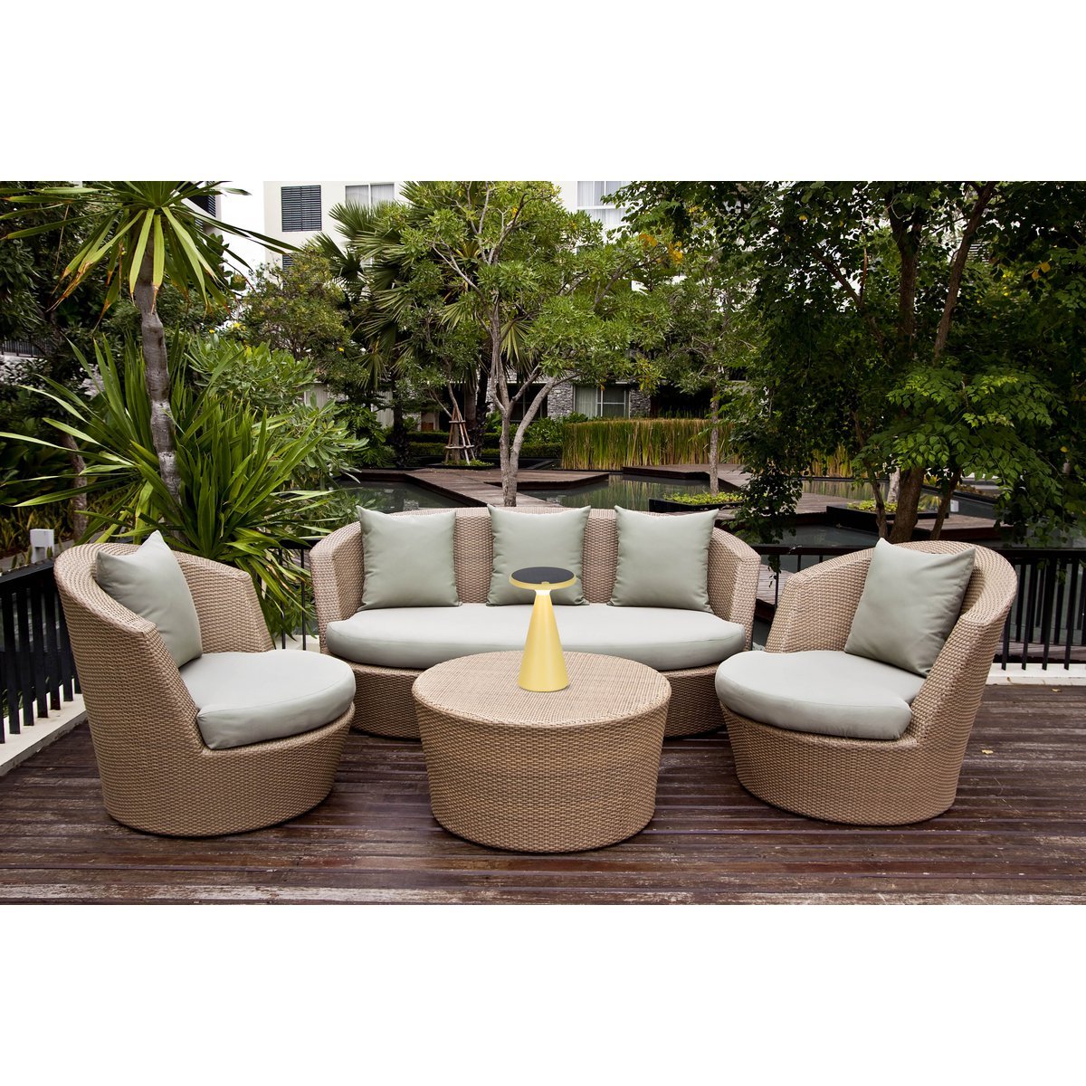 Lampada da tavolo con batteria solare "Palu" gialla 20 cm | Lampada LED dimmerabile da esterno IP44 | Elegante lampada da tavolo per terrazza e balcone