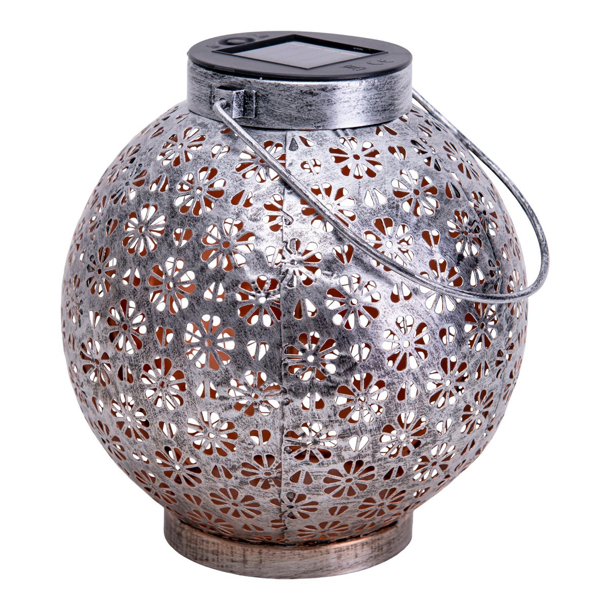 Set di 2 lampade decorative solari LED Ø18cm color argento | Illuminazione da esterno con effetto fiamma di candela | Resistente alle intemperie IP44 | Näve Leuchten