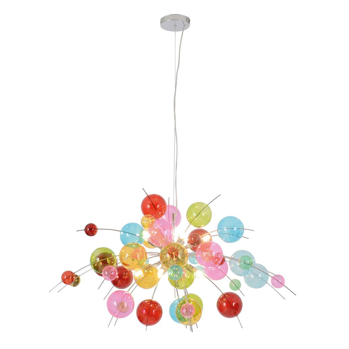 Lampada a sospensione dal design colorato Ø98 cm – elemento d'accento in metallo e vetro per soggiorno, sala da pranzo o ufficio