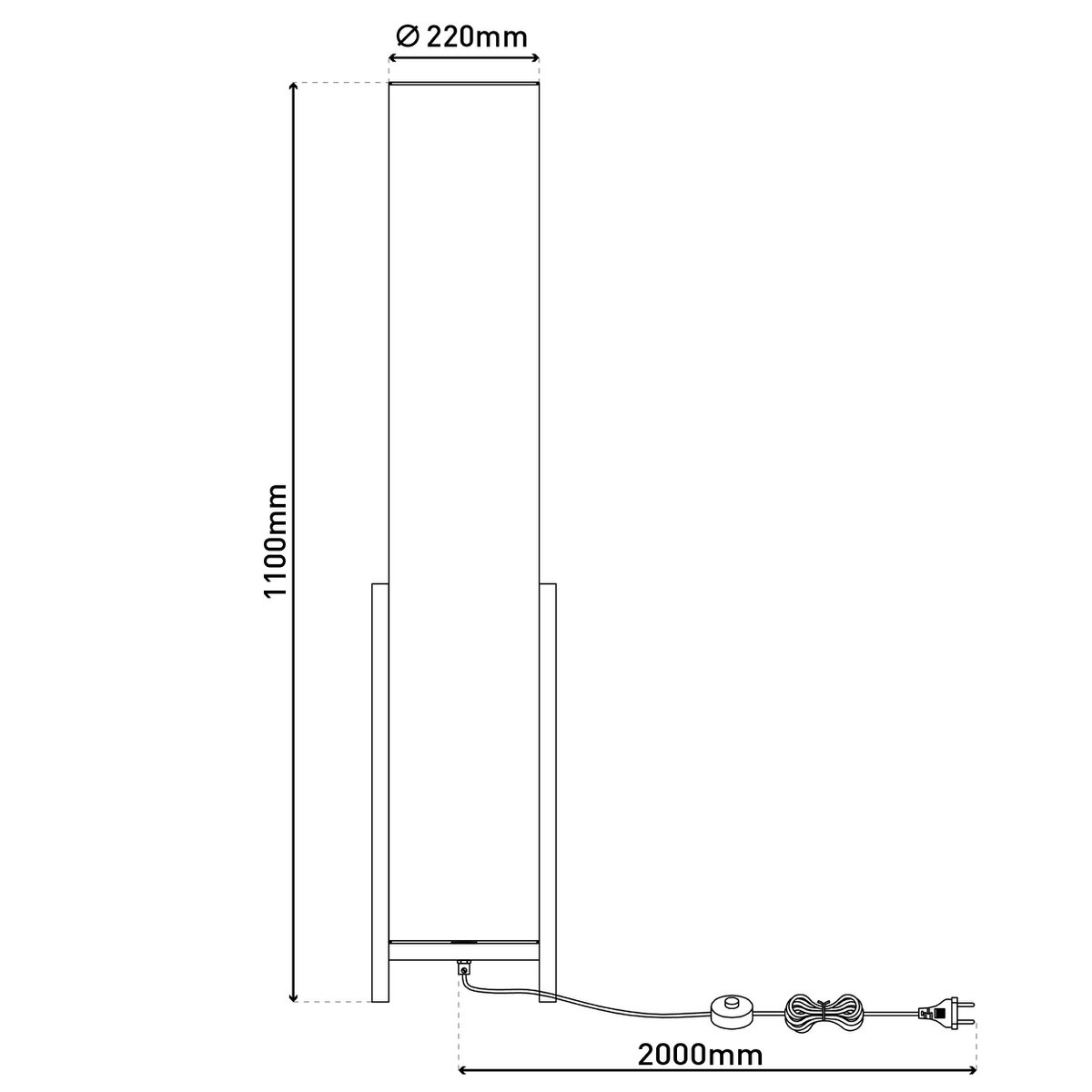 Lampada da tavolo Matilda | Design classico | Legno e tessuto | Attacco E27 | Aspetto naturale | 110 cm di altezza