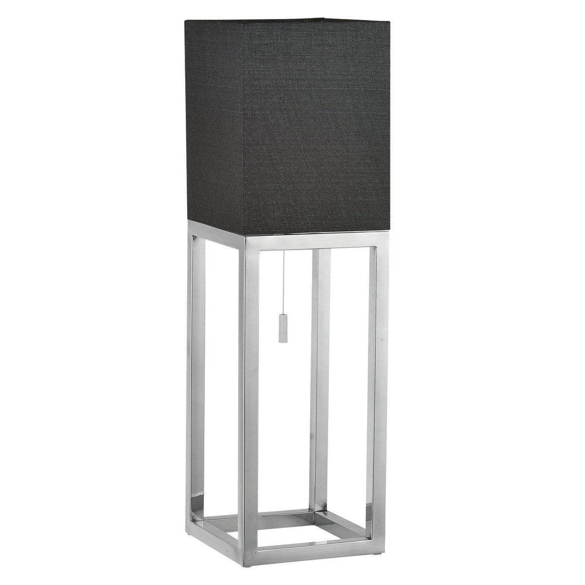 Lampada da tavolo moderna Alfa cromo/grigio scuro 65 cm, struttura in metallo, paralume in tessuto, attacco E27, illuminazione d'atmosfera per soggiorno e ufficio
