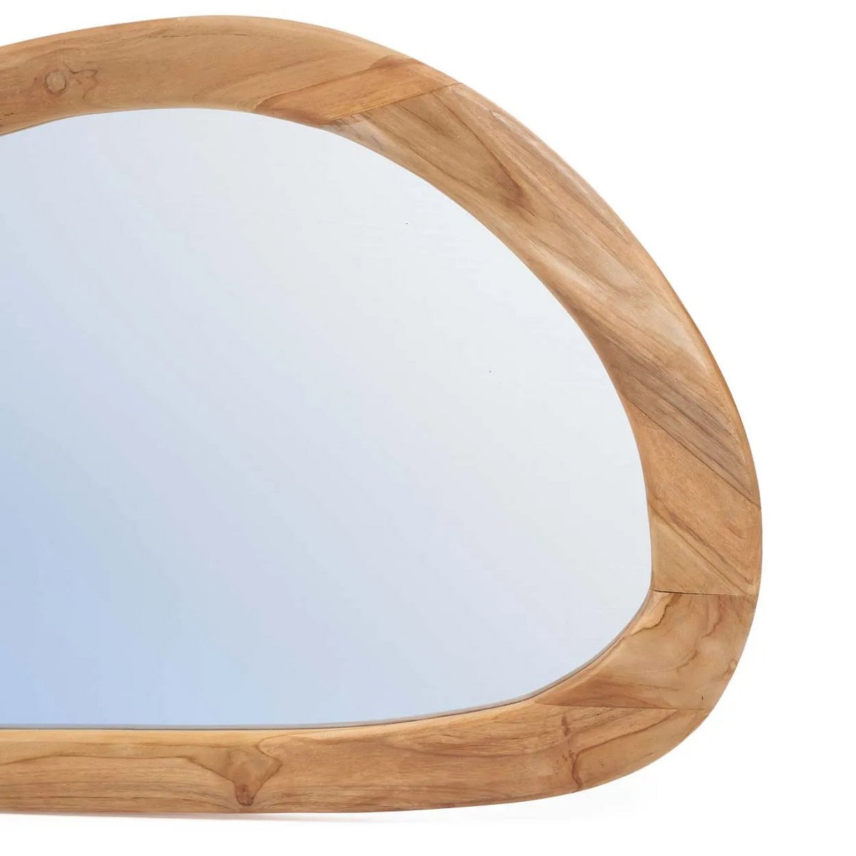 Organische wandspiegel van teakhout “The Organic Mirror” | XL formaat 120x63 cm | Handgemaakt & duurzaam