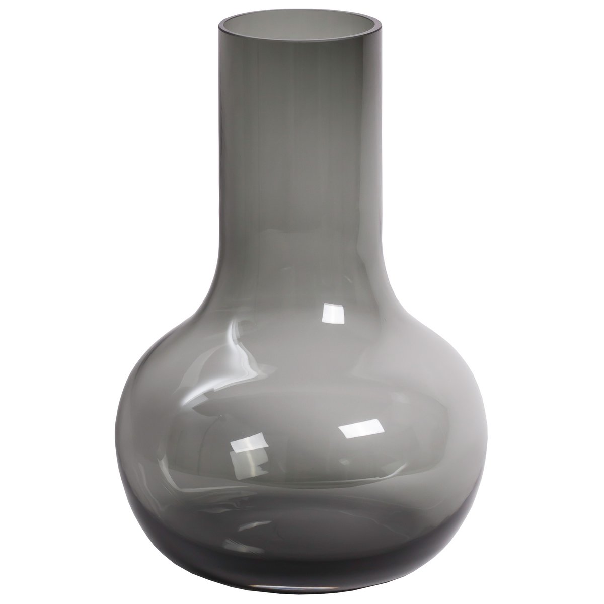 Seim Grey vaas mondgeblazen glas Ø25,5-28 x H37-50 cm | stijlvolle grijze bolvormige vaas voor bloemen en decoratie | Vase The World