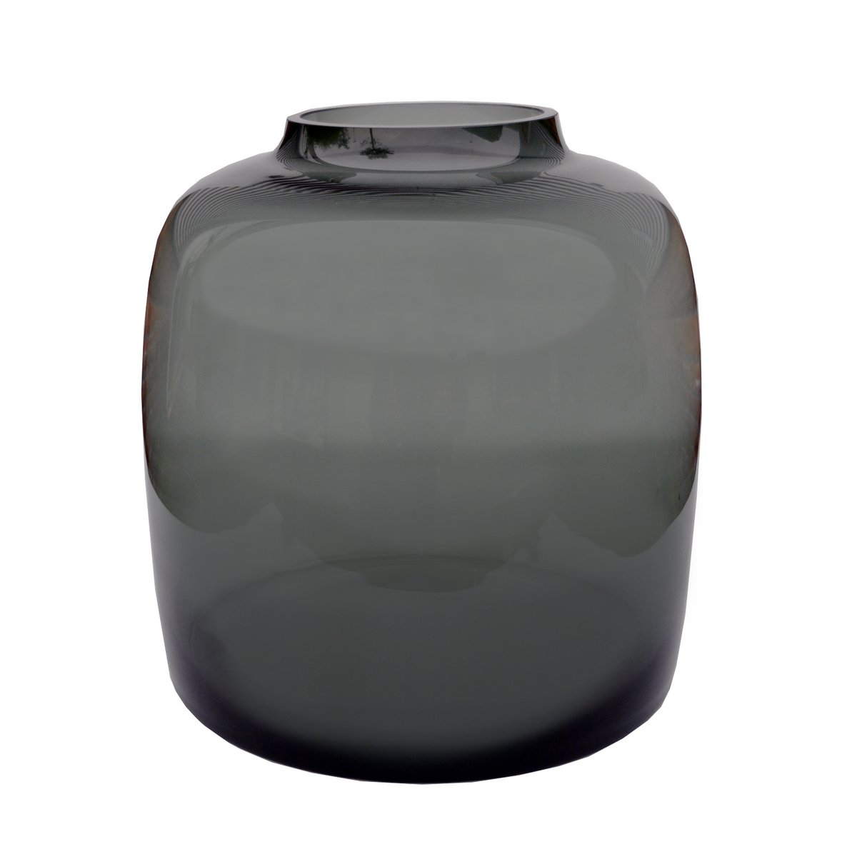 Bartica Grey vaas mondgeblazen glas – stijlvolle ronde vaas in grijs – Vase The World – perfect voor bloemen en decoratie
