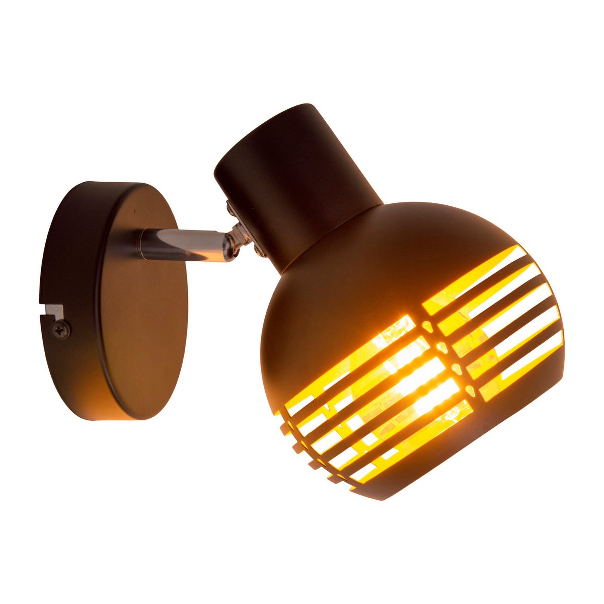 Prima applique da parete e soffitto, struttura "casco" in metallo nero e oro, con attacco E27, 23 x 12 x 14 cm. Illuminazione elegante per soggiorno, sala da pranzo o cucina.