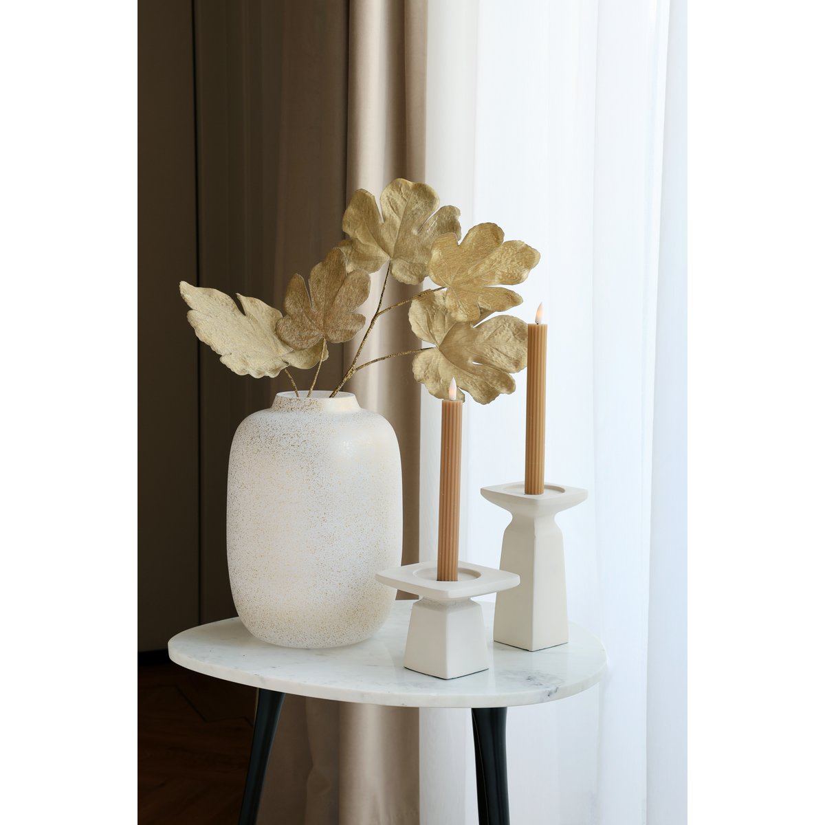 Artic Sparkle Gold vaas – Gouden glazen vaas met glinstereffect | Mondgeblazen design van Vase The World