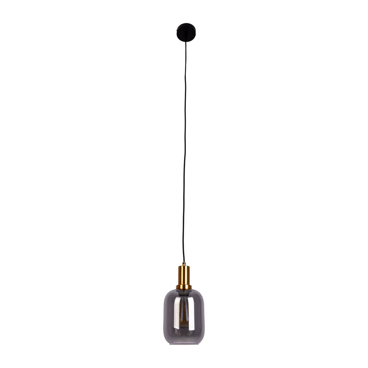Lampada a sospensione nera Fumo 150 cm | Lampada a sospensione retrò in metallo e vetro con attacco E14 | Illuminazione elegante per sala da pranzo, soggiorno o ingresso