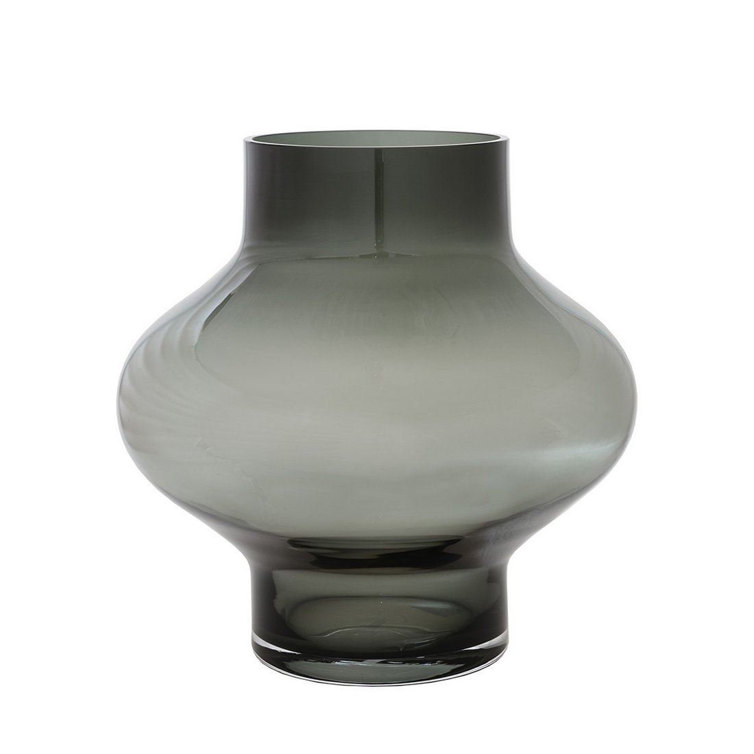 Wash Ruumma grijze mondgeblazen vaas – Uniek handgemaakt glas voor stijlvol interieur, diverse maten Ø20 & Ø28 cm | Vase The World