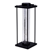 Solar LED buitenlamp Fairylight – zwarte metalen lantaarn op zonne-energie met schemersensor & USB, voor tuin of balkon, 51,5 cm