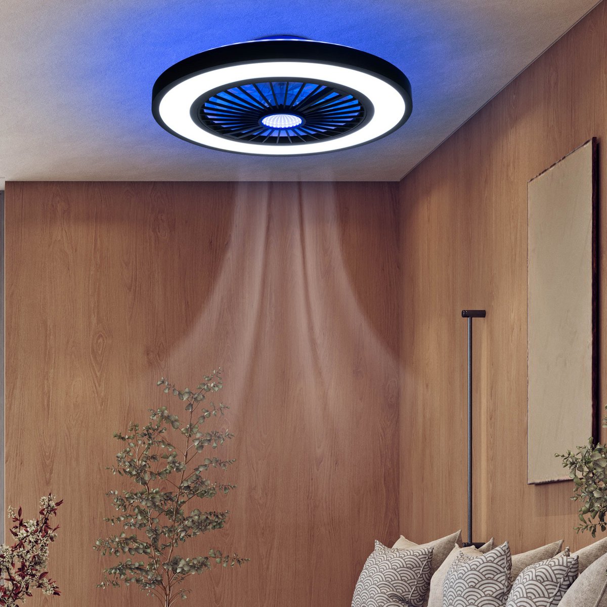 Ventilatore a soffitto LED Arrioso con luce Ø54 cm | design in metallo | energetico e multifunzionale | ventilatore ideale per soggiorno e camera da letto