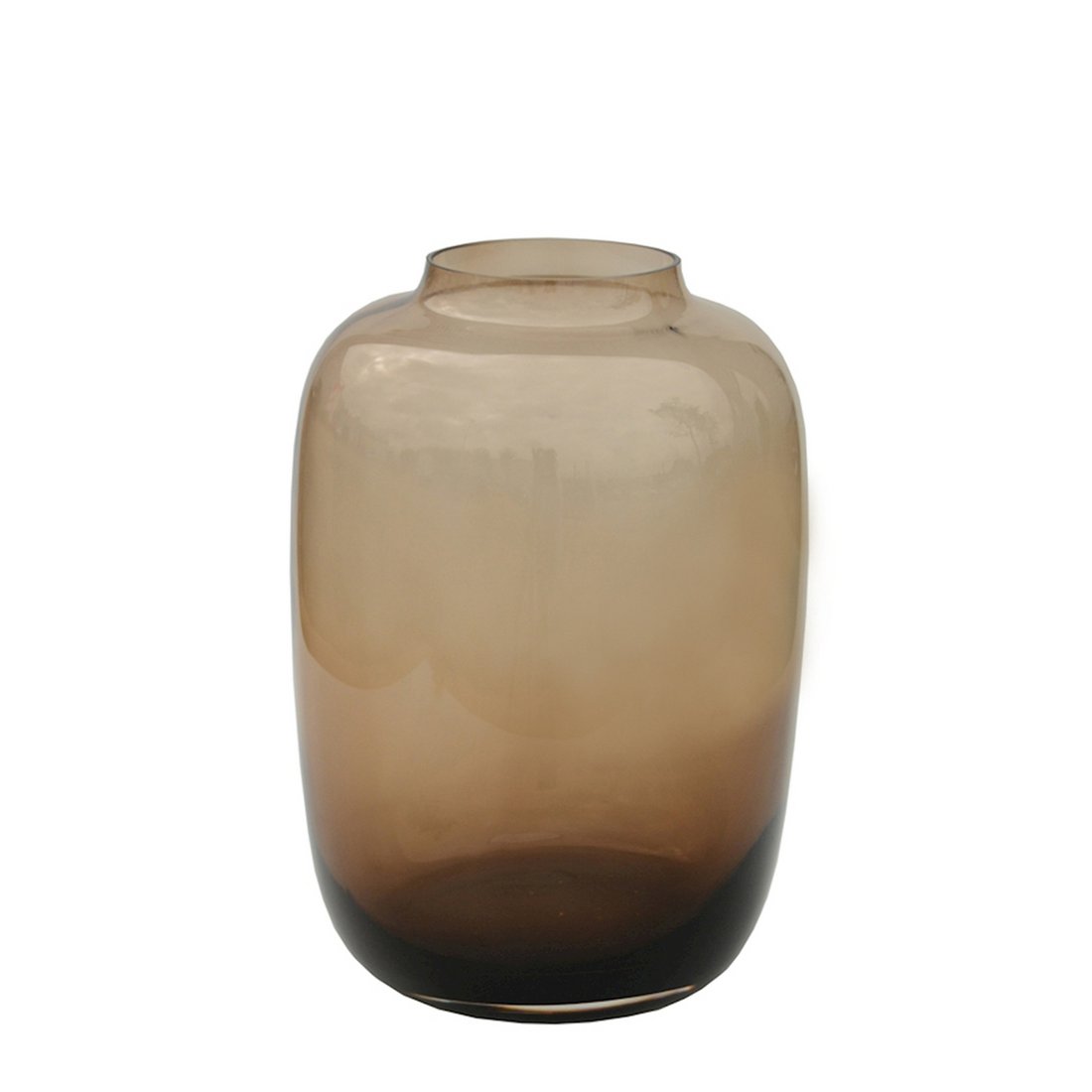Artic Taupe vaas – grote glazen vaas in warme bruine tint – unieke eyecatcher voor modern interieur – Vase The World
