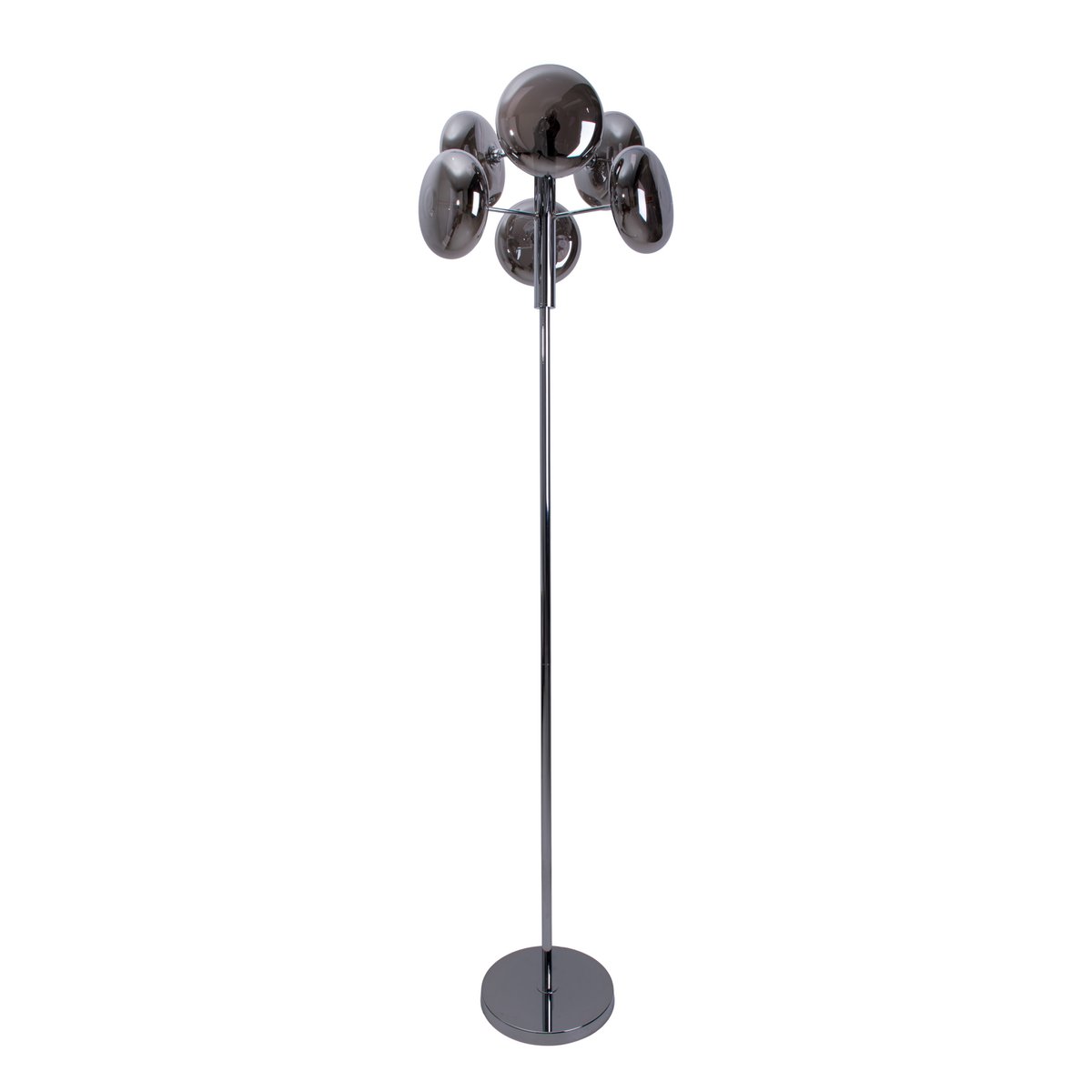 Lampada da terra Orion 165 cm | Design moderno | Vetro fumé & cromo | Escl. 6x G9 LED | Perfetta per soggiorno o ufficio