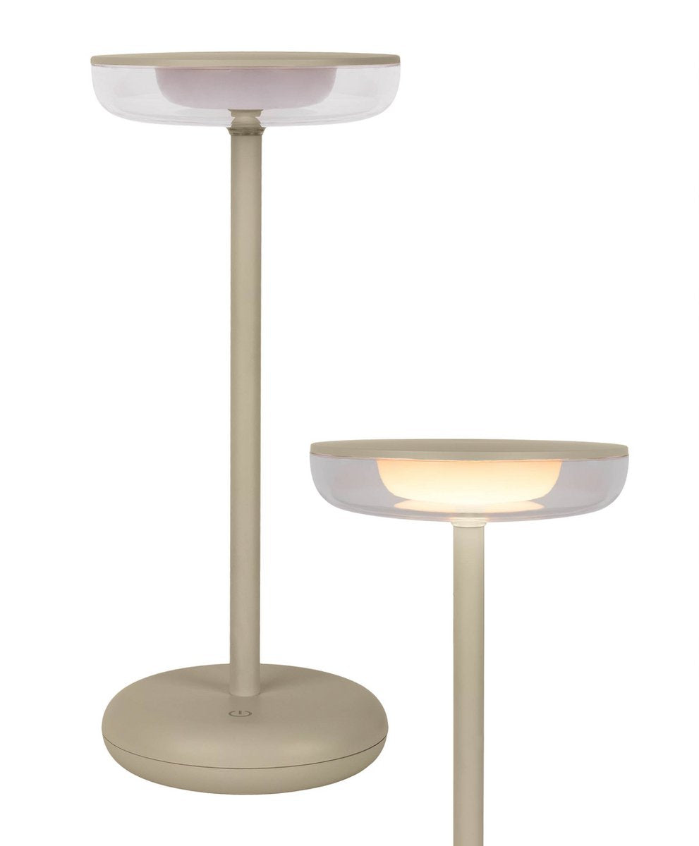 Dimbare LED Tafellamp voor Buiten en Binnen – Beige, Oplaadbaar, Touch & Geheugenfunctie, 26 cm – Näve "Pasi"