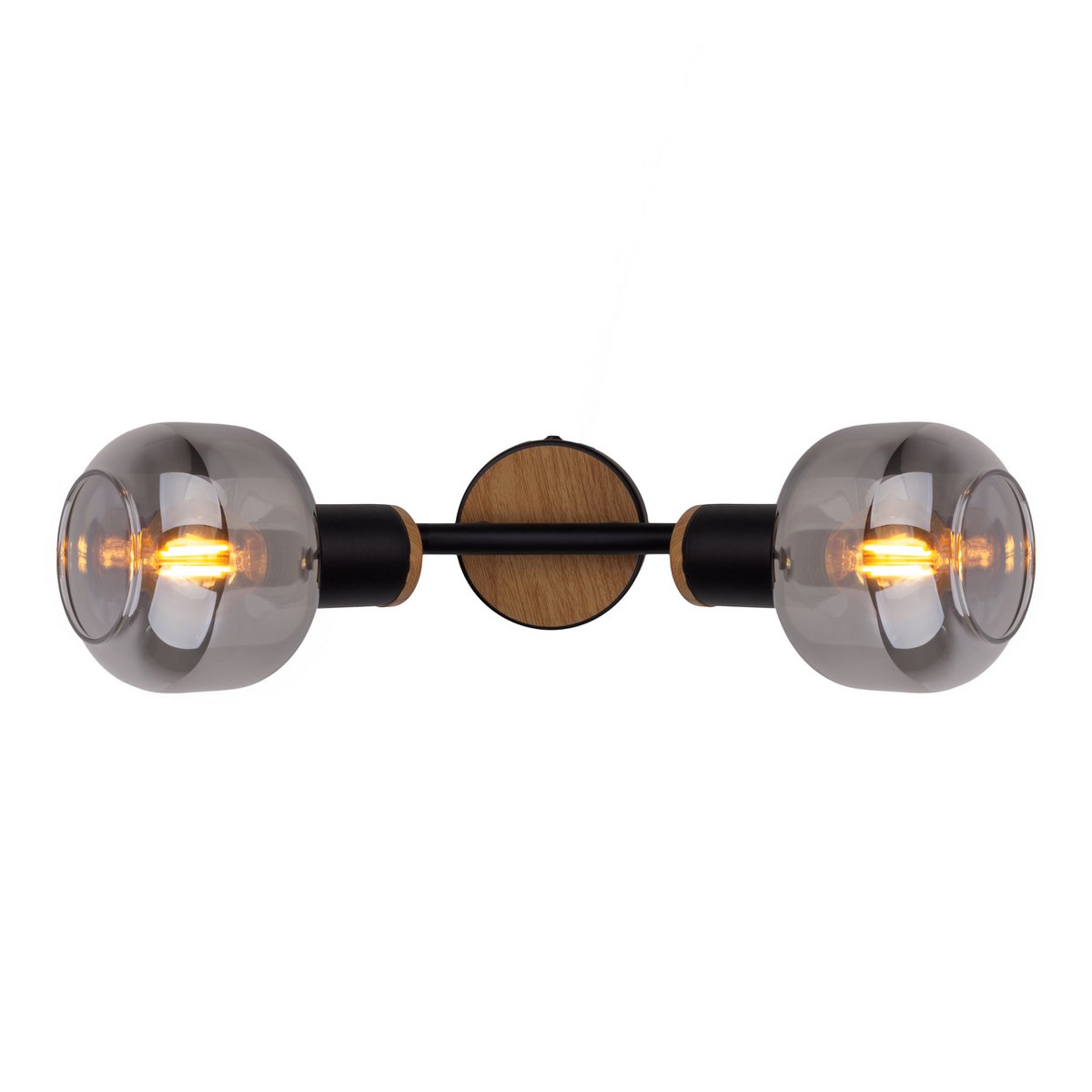 plafoniera nera a 2 luci con vetro fumé – lampada da soffitto Fumoso 40 cm – illuminazione spot moderna per soggiorno, corridoio o sala da pranzo