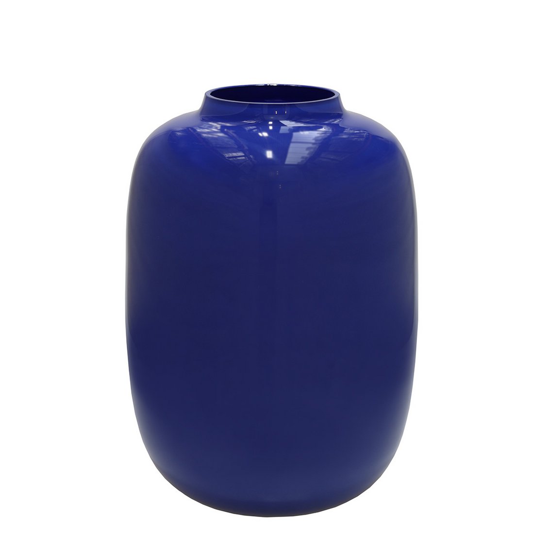 Artic bright blue vaas van glas – stijlvolle blauwe designvaas Ø21 x H29 cm – mondgeblazen interieurdecoratie – Vase The World