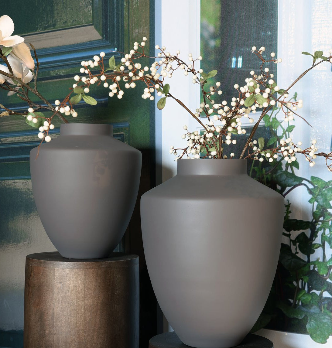 Tugela Matte Earth vaas – Mondgeblazen bruine designvaas van glas | Ø24-28 x H29-36 cm – Tijdloos en uniek woonaccessoire