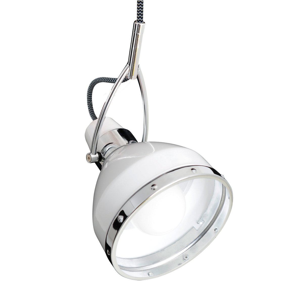Lampada a sospensione vintage bianca Cottage, diametro 22,8 cm, 40W, dimmerabile, design in metallo per cucina e soggiorno